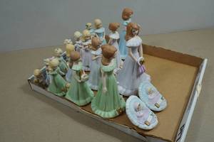Vintage Enesco Growing Up Birthday Girl Porcelain Figurines