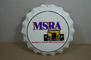 Minnesota Street Rod Association Metal Bottle Cap Sign