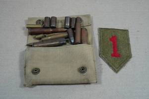 Vintage Military Ammo Pouch and Patch