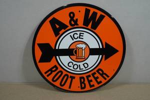 Vintage Style A&W Root Beer Metal Sign