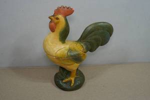 Antique Ceramic Rooster Candy Dish Tray