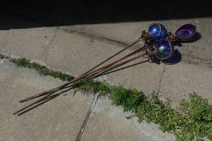 Glass and Metal Garden Stakes