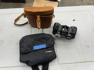 Pair of Vintage Antique Binoculars with Case
