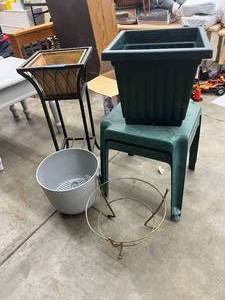 Lot of Planters - Plastic Patio Tables