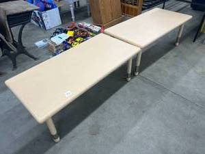 2 Strong Plastic Tables - 18 inches tall, 48 inches long, 24 inched wide