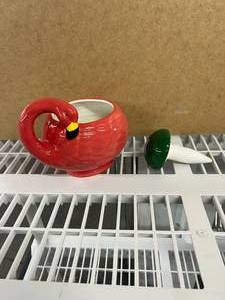 Brand New - Ceramic Flamingo Planter & Mushroom Watering Stake