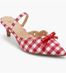 Brand New - Wild Fable Womens Lysandra Gingham Eyelet Kitten Heels Red Plaid Size 9