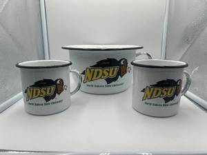 NDSU College Tin Cup Set - NEW - 3 Piece