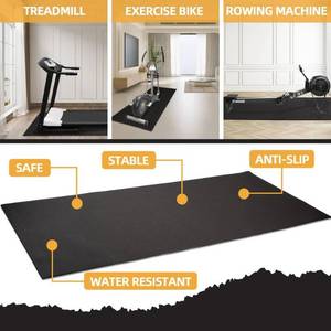 Elevon 2 x 4 High Density Gym Fitness Equipment Mat, Floor Protection, Black