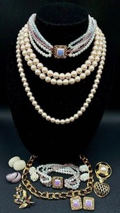 Vintage Glam Necklaces, Pins, Earrings and Bracelet
