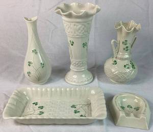 Belleek Irish Porcelain Shamrock Collection