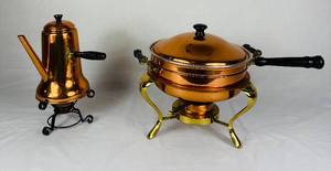 Vintage Copper Chafing Dish and Coppercraft Guild Serving Teapot