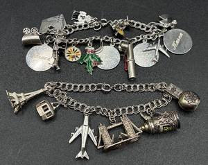 Two Sterling Silver Charm Bracelets