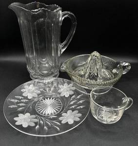 Four Piece Uranium and High Content Manganese Glass Assortment