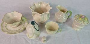 Belleek Final Collection with Collectors Guides and 8 Porcelain Pieces