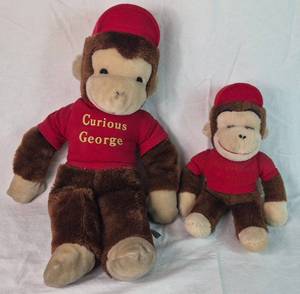 Two Vintage Curious George Plushies