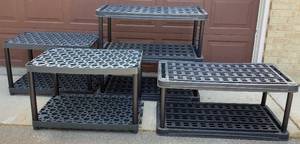 Set of 4 Plastic Storage Shelves