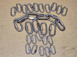 Lot of Quick Links and Chain Links Various Sizes and Quantities