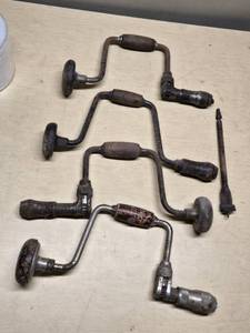 Vintage Manual Hand Crank Drills and Bit
