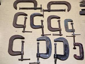 Lot of C-Clamps including Sears, Adjustable, and others