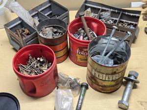 Assorted Hardware and Fasteners including Screws, Bolts, Nuts, and More