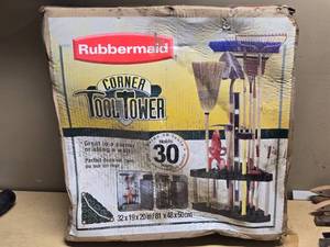 Rubbermaid Corner Tool Tower Storage Rack