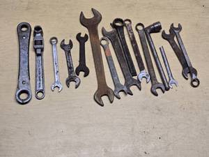 Assorted Wrenches and Hand Tools Lot Including Adjustable and Box End Wrenches