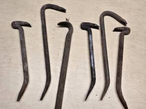 Lot of Pry Bars and Crowbars Various Sizes and Styles