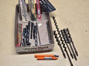 Assorted Drill Bits and Woodworking Tools