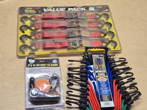 Keeper Ratchet Tie-Downs and Highland Bungee Cord Set