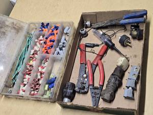 Electrical Tool and Connector Set including Wire Strippers,  and Assorted Connectors