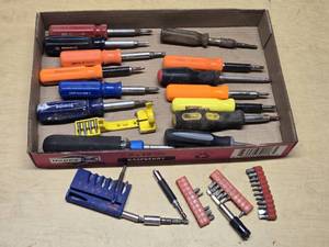 Assorted Screwdrivers and Bit Sets including Plymouth Forge, Energetools, and More