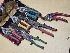 Irwin and Wiss Aviation Snips Set including Green, Red, and Yellow Handles