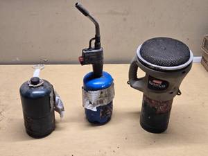 Bernzomatic TS4000 Torch, Coleman SportCat Heater, and Propane Canister Lot