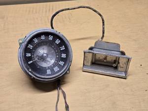 Vintage Speedometer and Clock for Vehicle