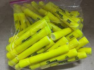Yellow Sharpie Highlighters