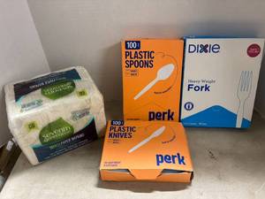 Plastic Forks, Spoons, Knives and Napkins