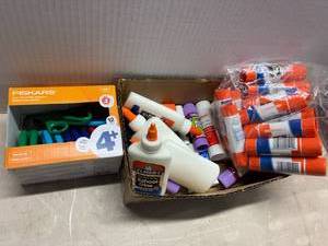 Kids Scissors, Glue and Glue Sticks