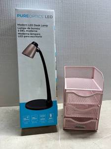 LED Desk Lamp and Small Desk Organizer