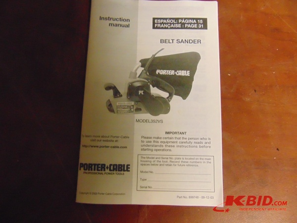lot 70 image: Porta Cable Belt Sander