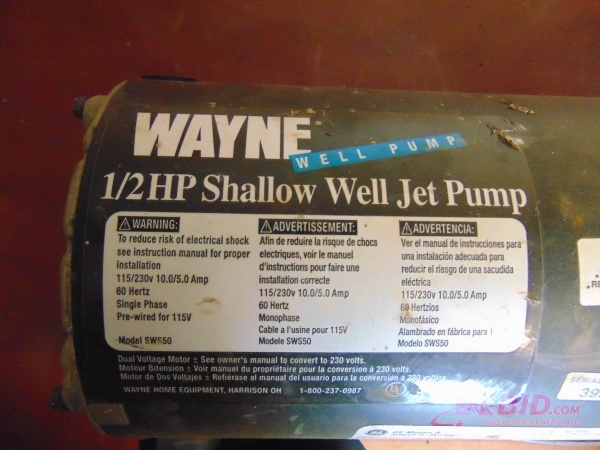 lot 152 image: Wayne Shallow Well Jet Pump