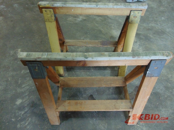 lot 169 image: (2) Wooden Sawhorses