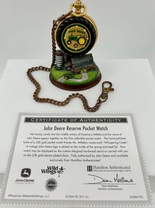 John Deere Reserve Pocket Watch With Display Stand & Chain with Certificate
