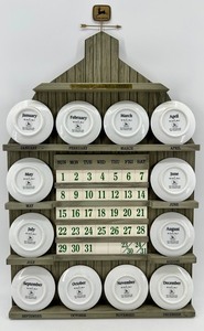 John Deere Perpetual Calendar with Plates Collection Wall Display