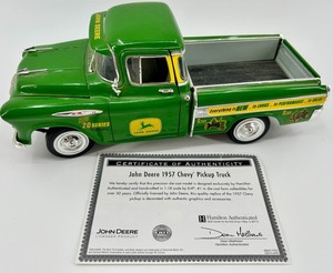 John Deere 1957 Chevy Pickup Truck 118 Die-Cast With Certificate