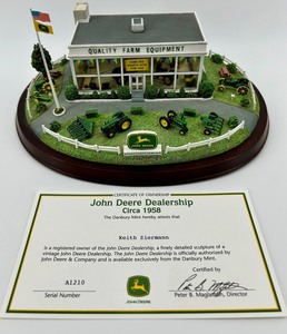 John Deere Dealership Circa 1958 Danbury Mint Sculpture With Certificate