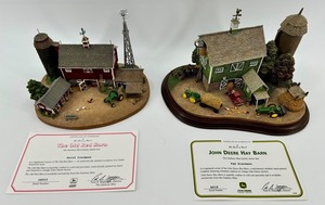 Danbury Mint Old Red Barn & John Deere Hay Barn