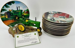 John Deere Collector Plate Set With Tractor Display