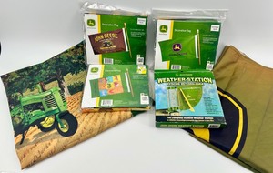 John Deere Weather Station & Decorative Flags Mixed Lot