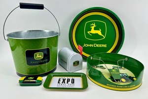 John Deere Mixed Lot of 6 Tin Decor Pieces